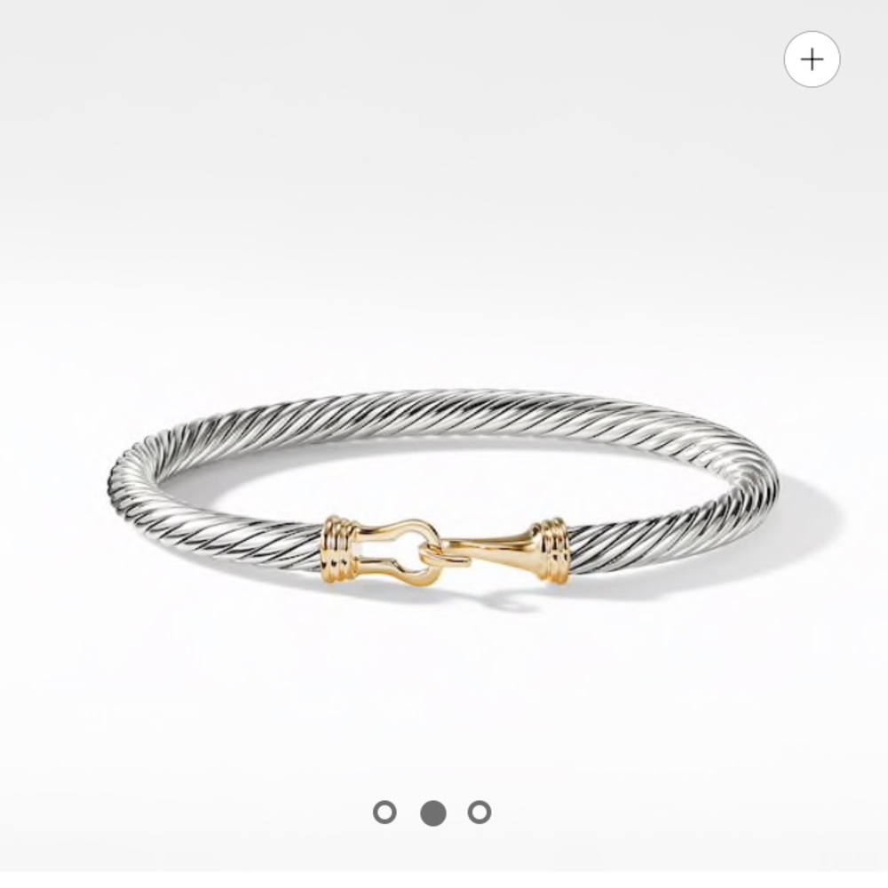 David Yurman Cable Buckle Bracelet w/ 14K gold 5mm